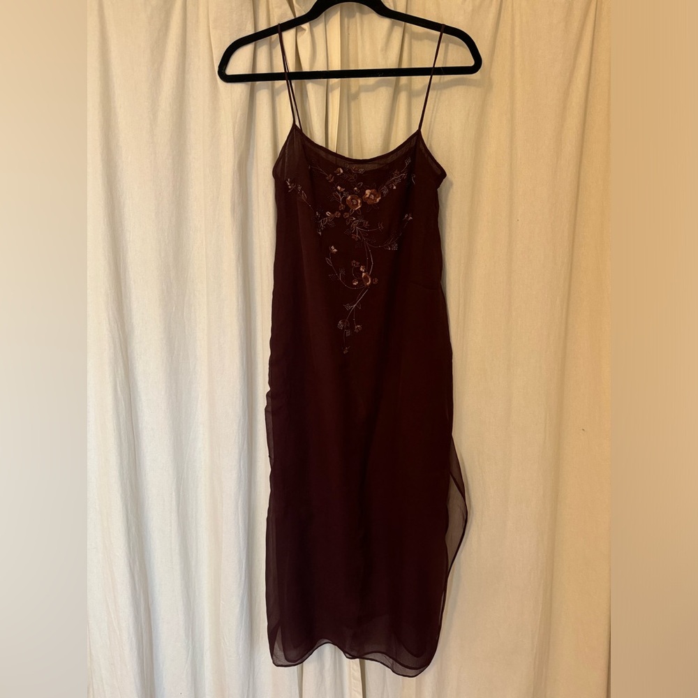 Vintage Katayone Adeli Burgundy Slip Dress